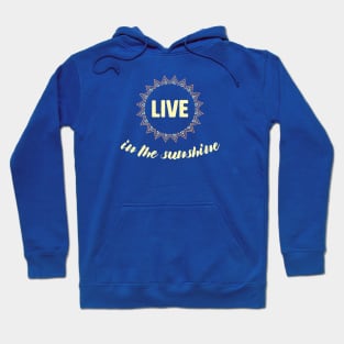 Live in the sunshine: Sun mandala in bright warm colors (for dark backgrounds) Hoodie